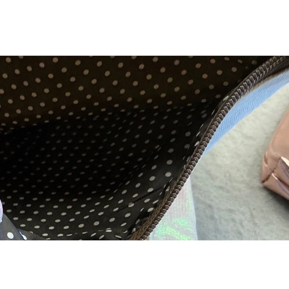 Ipsy Other Brand Makeup Bag Lot 4pc Metallic Canvas Iridescent Pouch Rose Gold